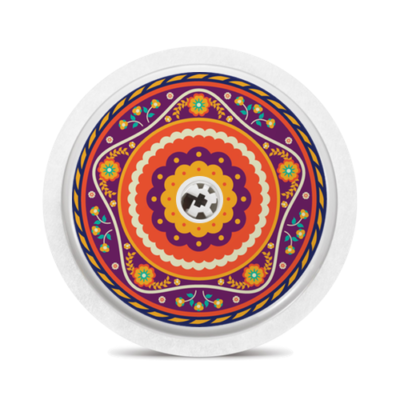 Sticker pour capteur Freestyle Libre Mandala orange My Lovely Bird