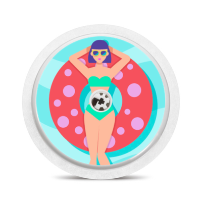 Sticker pour capteur Freestyle Libre Miss bouée rouge My Lovely Bird