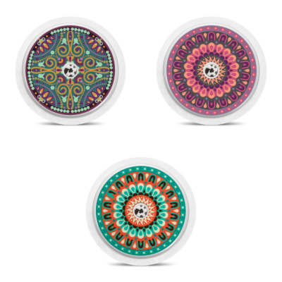 3 stickers pour capteurs Freestyle Libre Mandalas My Lovely Bird