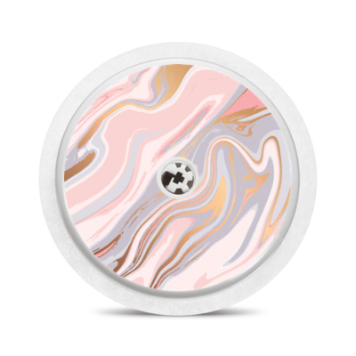 Sticker pour capteur Freestyle Libre Marbre rose My Lovely Bird