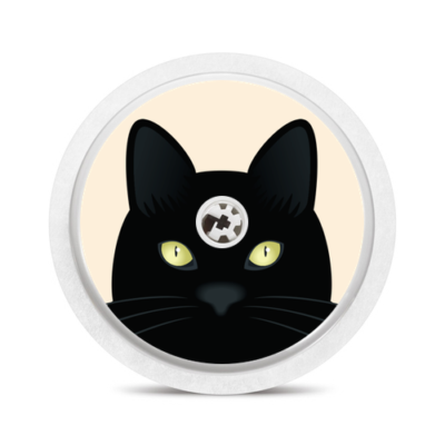 Sticker pour capteur Freestyle Libre, Black cat, My Lovely Bird