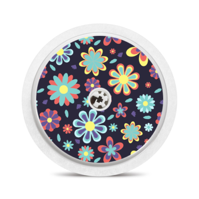 Sticker pour capteur Freestyle Libre, Fleurs seventies, My Lovely Bird