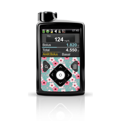 Sticker pour pompe Medtronic, MiniMed 640G et 780G Fleurs japonnaises My Lovely Bird