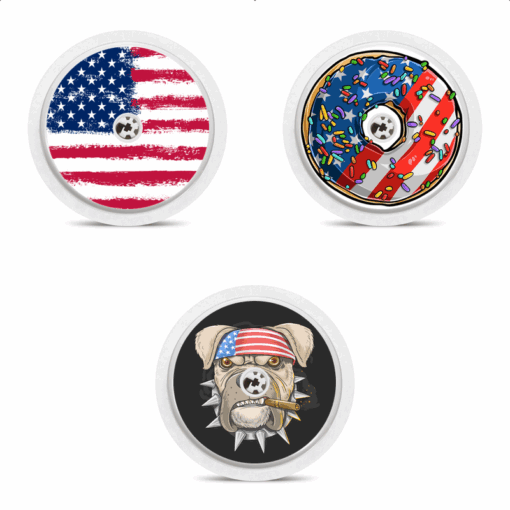 3 stickers pour capteurs Freestyle Libre, USA, My Lovely Bird