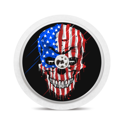 Sticker pour capteur Freestyle Libre, American skull, My Lovely Bird