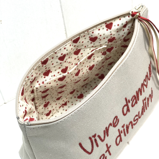Petite trousse à paillettes pour diabétiques, ficelle, Vivre d'amour et d'insuline rouge, My Lovely Bird – Image 2