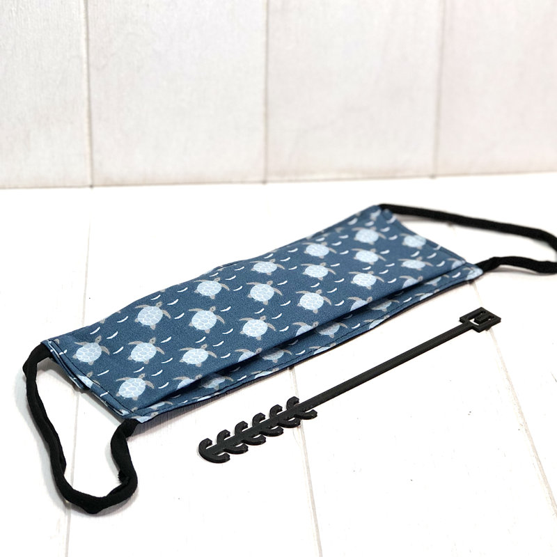 Masque barrière à plis adulte tortues avec 2 barrettes de maintien offertes – Image 2