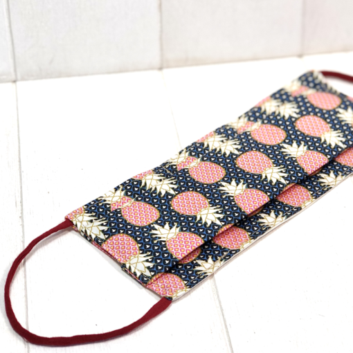 Masque tissu à plis adulte ananas avec 2 barrettes de maintien offertes – Image 3