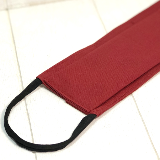 Masque tissu à plis adulte bordeaux avec 2 barrettes de maintien offertes – Image 3