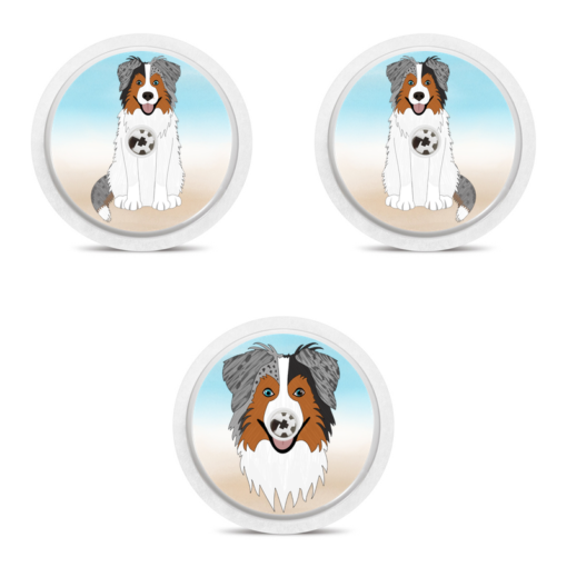 3 stickers pour capteurs Freestyle Libre berger australien My Lovely Bird