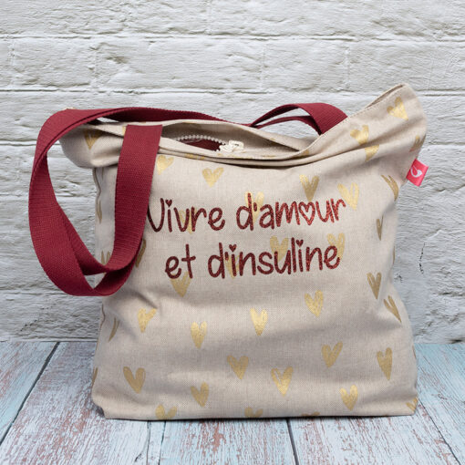 Dia Bag My Lovely Bird Vivre d'amour et d'insuline, doublure oiseaux