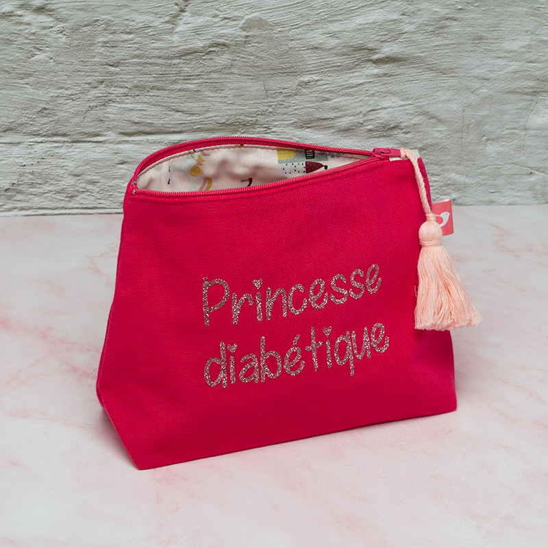 Grande trousse My Lovely Bird rose Princesse diabétique pompon