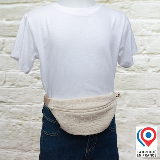 Ceinture banane molletonnée My Lovely Bird broderie anglaise ceinture nude paillettes – Image 2