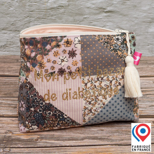 Grande trousse My Lovely Bird Patchwork Mon petit bazar de diabétique doublure toile enduite