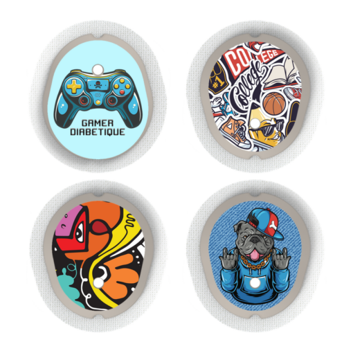 4 stickers pour capteurs Dexcom G7 et One+ Ado My Lovely Bird