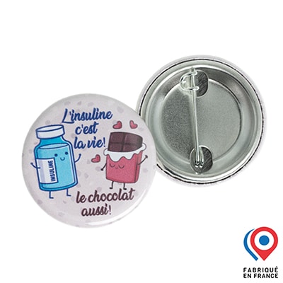 Dia badge My Lovely Bird L'insuline c'est la vie le chocolat aussi