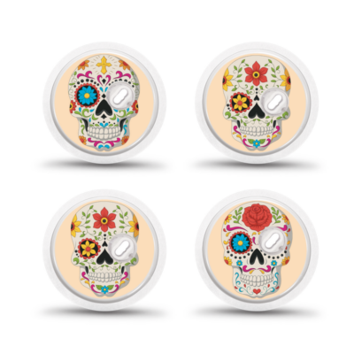 Mini capteur Freestyle Libre 3 lot de 4 mini stickers Skull fleurs My Lovely Bird
