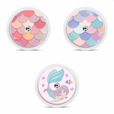 3 stickers pour capteurs Freestyle Libre écailles de sirène My Lovely Bird