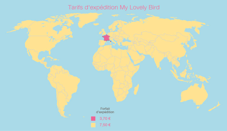 Carte Monde Frais de Livraison 05 2025 My Lovely Bird