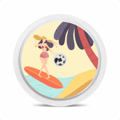 Sticker pour capteur Freestyle Libre surfer sur le diabète My Lovely Bird