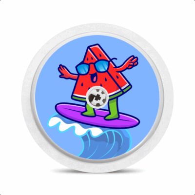 Sticker pour capteur Freestyle Libre pastèque surf My Lovely Bird