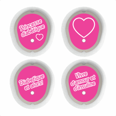 4 stickers pour capteurs Dexcom G7 et One+ Princesse diabétique My Lovely Bird