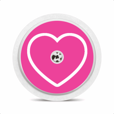 Sticker pour capteur Freestyle Libre coeur rose My Lovely Bird