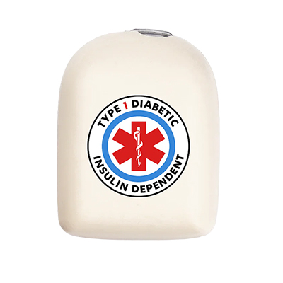Coque SugarFam réutilisable pour pompe Omnipod Type 1 diabetic écru