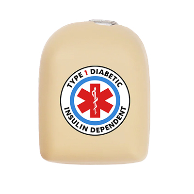 Coque SugarFam réutilisable pour pompe Omnipod Type 1 diabetic sable