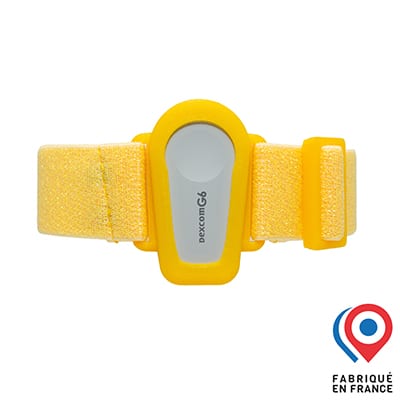 Brassard de maintien pour Dexcom G6 Jaune paillettes My Lovely Bird