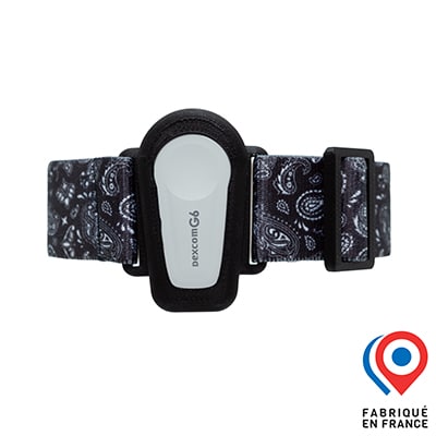 Brassard de maintien pour Dexcom G6 Noir cachemire noir My Lovely Bird