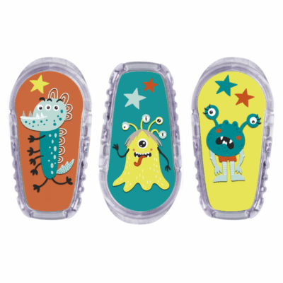 3 stickers pour transmetteur Dexcom G6 Monstres DT1 My Lovely Bird