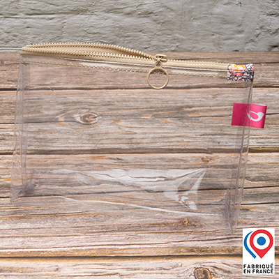 Trousse transparente My Lovely Bird Beige Fleurs