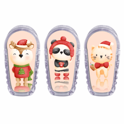 3 stickers pour transmetteur Dexcom G6 Animaux Noël My Lovely Bird