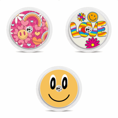 3 stickers pour capteurs Freestyle Libre Groovy Smile My Lovely Bird