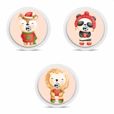 3 stickers pour capteurs Freestyle Libre animaux Noël My Lovely Bird