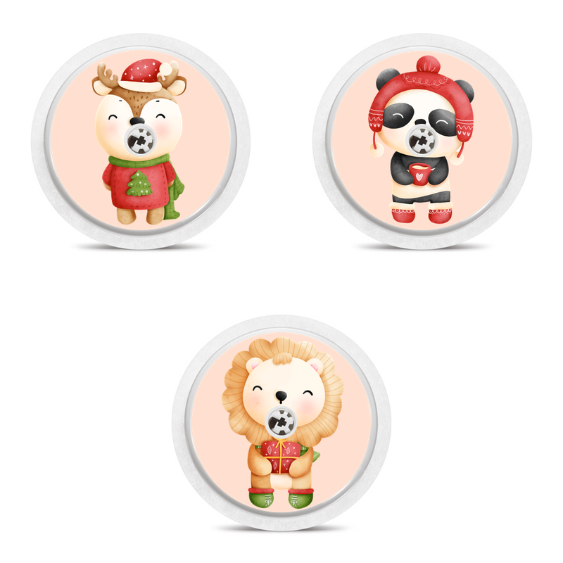 3 stickers pour capteurs Freestyle Libre animaux Noël My Lovely Bird