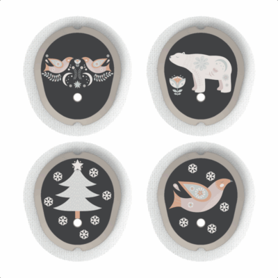 4 stickers pour capteurs Dexcom G7 et One+ hygge scandinave My Lovely Bird