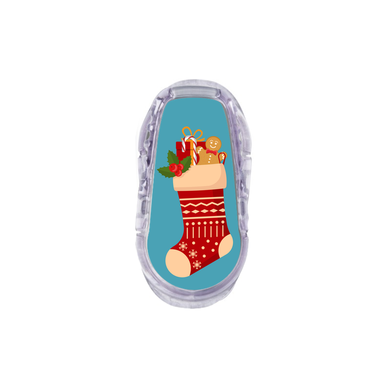 Sticker pour transmetteur Dexcom G6 chaussette de Noël My Lovely Bird