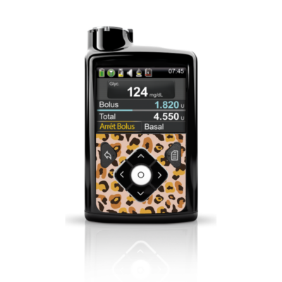 Sticker pour pompe Medtronic, MiniMed 640G et 780G léopard beige My Lovely Bird